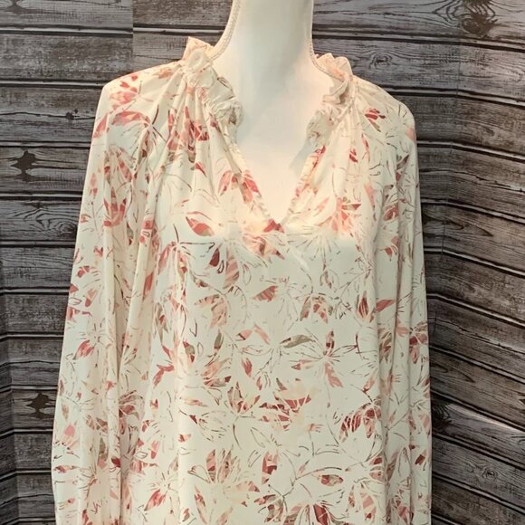 KAARI Blue Long Sleeve Ruffle Tunic NWT - Picture 3 of 6